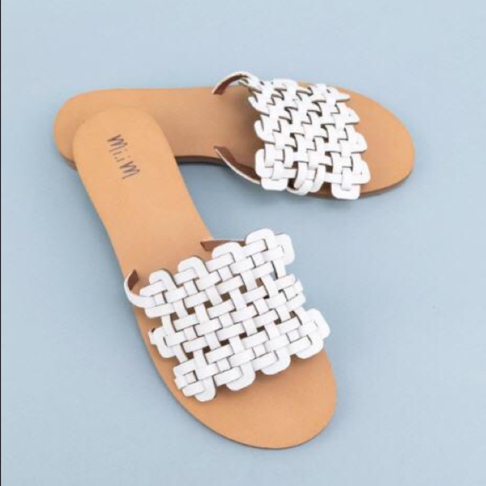 🔥CLEARANCE🔥 Mi.iM Woven Slides White